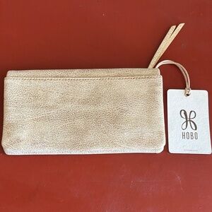 HOBO Cream Leather Wristlet